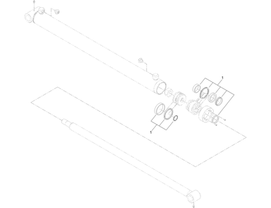 Hydraulic Cylinder Assembly No. 132-1687 Diagram and Parts List for 22530 405540000 - 406499999 Toro Lawn Tractor Accessories