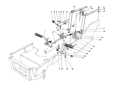 Brake & Clutch Pedal Assembly Diagram and Parts List for 57351 7000001 - 7999999 Toro Lawn Tractor