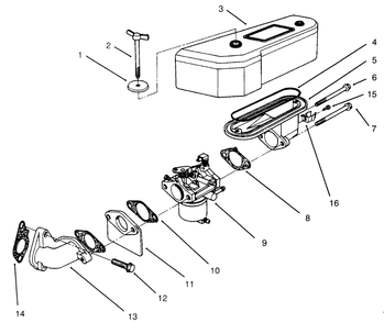 Air Cleaner & Carburetor Assembly Diagram and Parts List for 30166 590001 - 599999 Toro Lawn Tractor Accessories