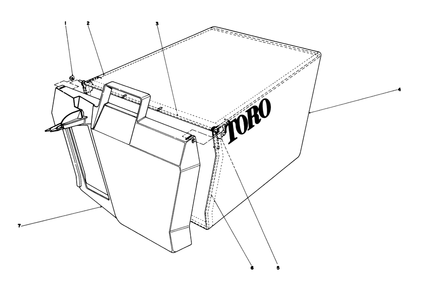 Grass Bag Assembly Diagram and Parts List for 20700 8000001 - 8999999 Toro Lawn Mower