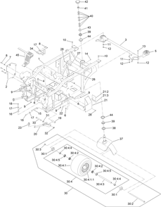 Caster Wheel And Frame Assembly Diagram and Parts List for 74311TE (316000001-316999999)(2016) Toro Lawn Tractor