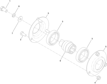 Shaft Pulley Coupler Assembly Diagram and Parts List for 54610 322000001 - 322999999 Toro Lawn Tractor Accessories