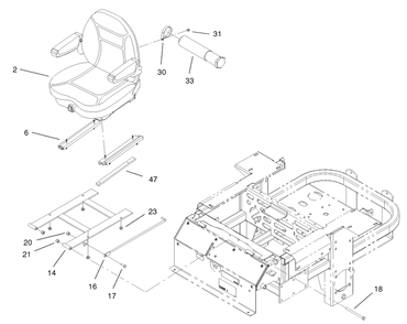 Seat Assembly 2 Diagram and Parts List for 74214 (230000001-230006000)(2003) Toro Lawn Mower