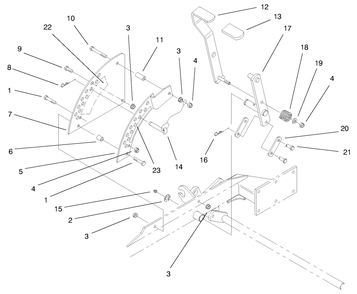 Lift Handles And Plates Diagram and Parts List for 74173 (990001-999999)(1999) Toro Lawn Mower