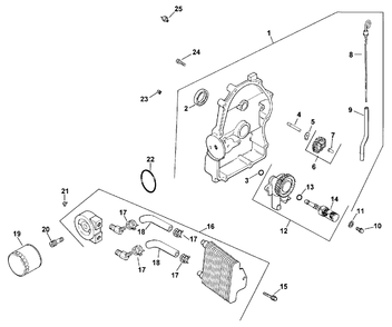 Oil Pan / Lubrication Diagram and Parts List for 74182 (890184-891199)(1998) Toro Lawn Tractor