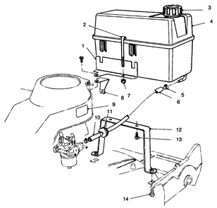 Gas Tank Assembly Diagram and Parts List for 22037BC 5900001 - 5999999 Toro Lawn Mower
