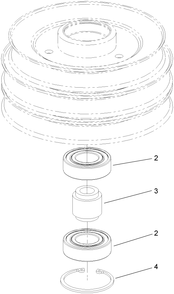 Pully And Bearing Assembly Diagram and Parts List for 74269CP (270000001-270999999)(2007) Toro Lawn Mower