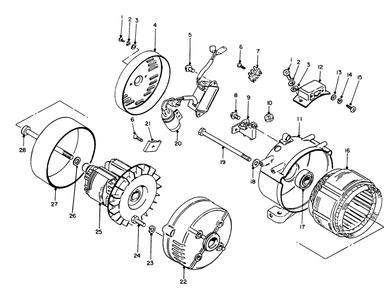 Part Location Diagram of 55-1080 Toro Generator Assembly (Incl. Ref. #1-28)
