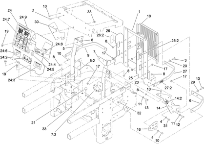 Engine Housing Assembly Diagram and Parts List for 74264TE (310000001-310999999)(2010) Toro Lawn Mower