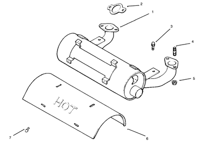 Exhaust Diagram and Parts List for 30191 690372 - 699999 Toro Lawn Tractor Accessories