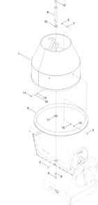 Drum Assembly Diagram and Parts List for 68007 404320000 - 999999999 Toro Cement Mixer