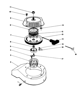 Recoil Starter Assembly (Engine Model No. 47pm1-4) Diagram and Parts List for 38181 3900001 - 3999999 Toro Snow Blower