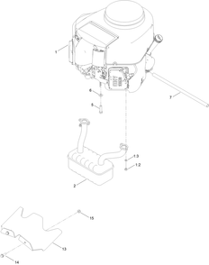 Engine And Muffler Assembly Diagram and Parts List for 75757 412500000 - 999999999 Toro Lawn Tractor