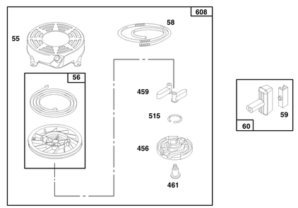 Engine Briggs & Stratton Model 12f802-0667-01 Diagram and Parts List for 20808 7900001 - 7999999 Toro Lawn Mower