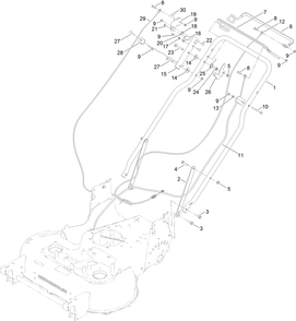 Handle Assembly Diagram and Parts List for 22207 407300000-410099999 Toro Lawn Mower