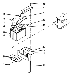 Battery Assembly Diagram and Parts List for 30185 20000001 - 29999999 Toro Lawn Tractor Accessories