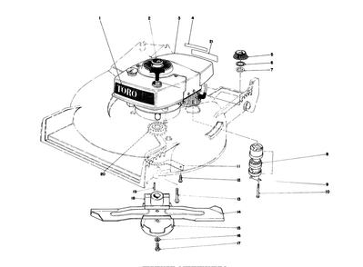 Engine Assembly Diagram and Parts List for 20810 0000001 - 0999999 Toro Lawn Mower