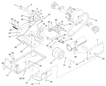 Engine And Clutch Assembly Diagram and Parts List for 12004 220000001 - 220999999 Toro Lawn Tractor