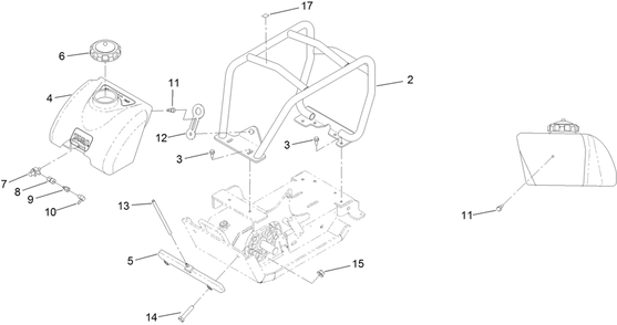 Roll Cage And Water Tank Assembly Diagram and Parts List for 68025 402300000 - 404319999 Toro Lawn Tractor