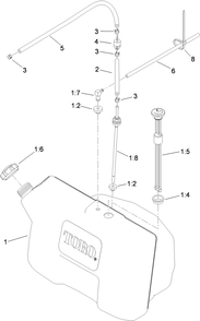 Part Location Diagram of 110-7501 Toro HOSE-FUEL