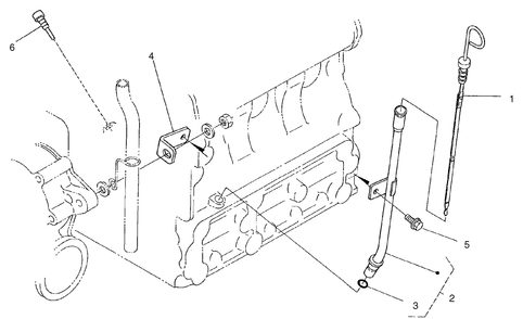 Dipstick And Guide Assembly Diagram and Parts List for 22303 990001 - 999999 Toro Lawn Tractor Accessories