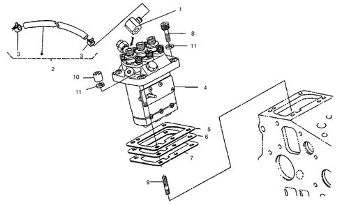 Injection Pump Assembly Diagram and Parts List for 22303TE 990001 - 999999 Toro Lawn Tractor Accessories