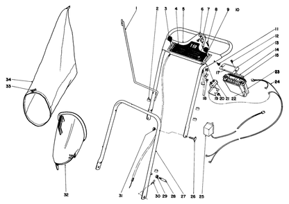 Handle Assembly Model No. 18257 Diagram and Parts List for 18257 1000001 - 1999999 Toro Lawn Mower