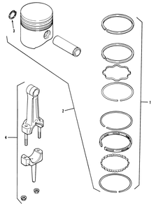 Kohler Piston & Rings Diagram and Parts List for 31-16O803 1000001 - 1999999 Toro Lawn Tractor