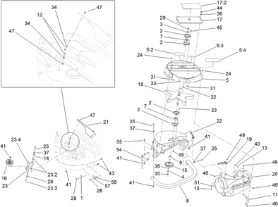 Blower Drive Assembly Diagram and Parts List for 78553 412200000 - 999999999 Toro Lawn Tractor