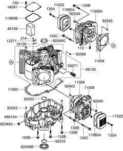 Cylinder And Crankcase Assembly Diagram and Parts List for 74416TE (280000001-280999999)(2008) Toro Lawn Mower