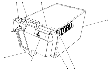 Grass Bag Assembly No. 11-0189 Diagram and Parts List for 20624 8000001 - 8999999 Toro Lawn Mower