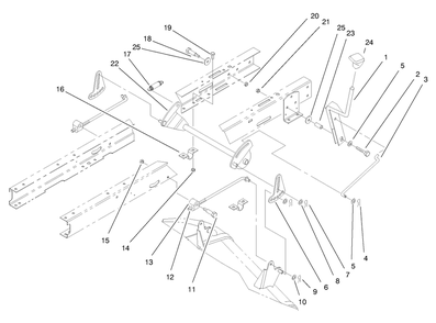 Height Of Cut Assembly Diagram and Parts List for 71201 8900001 - 8999999 Toro Lawn Tractor