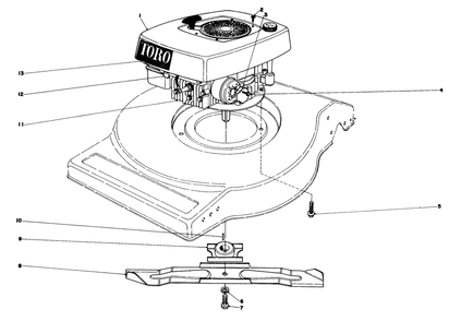 Engine Assembly (Model No. 16880) Diagram and Parts List for 16890 2000001 - 2999999 Toro Lawn Mower
