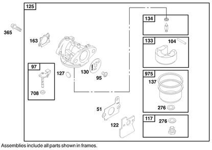 Engine Briggs & Stratton Model 122602-0150-E1 Diagram and Parts List for 20027 9900001 - 9999999 Toro Lawn Mower