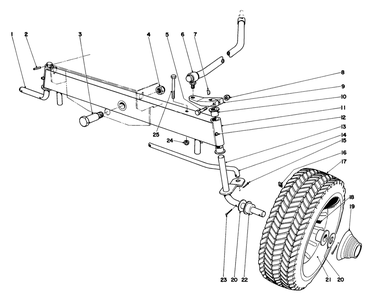 Front Axle Assembly Diagram and Parts List for 57043 1000001 - 1999999 Toro Lawn Tractor