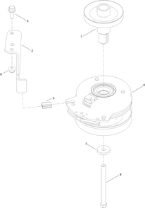 Clutch Assembly Diagram and Parts List for 77507 400000000 - 415499999 Toro Lawn Tractor