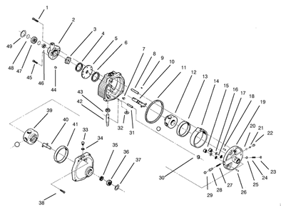 Hydrostatic Transmission Assembly Diagram and Parts List for 30611 890001 - 899999 Toro Lawn Tractor