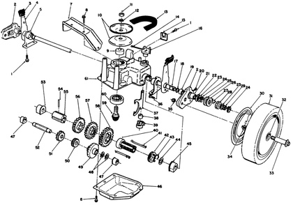 Gear Case Assembly Diagram and Parts List for 26622C 9000001 - 9999999 Toro Lawn Mower