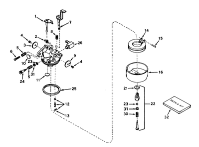 Carburetor No. 631916 (5 H.P. Snowthrower Model No. 31625) Diagram and Parts List for 31625 7000001 - 7999999 Toro Snow Blower