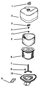 Air Intake/Filtration Diagram and Parts List for 72064 6900001 - 6999999 Toro Lawn Tractor