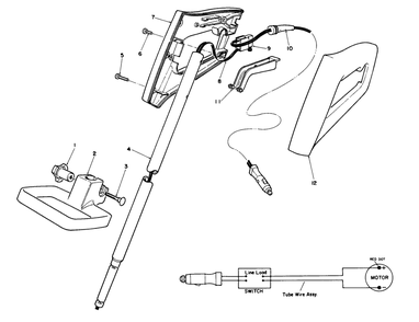 Handle Assembly Diagram and Parts List for 51770 0000001 - 0999999 Toro Trimmer