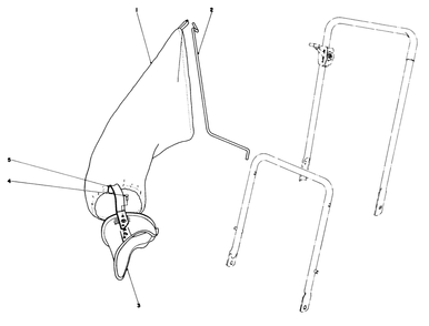 Grass Bagging Kit No. 38-0050 (Optional) Diagram and Parts List for 23375 0000001 - 0999999 Toro Lawn Mower