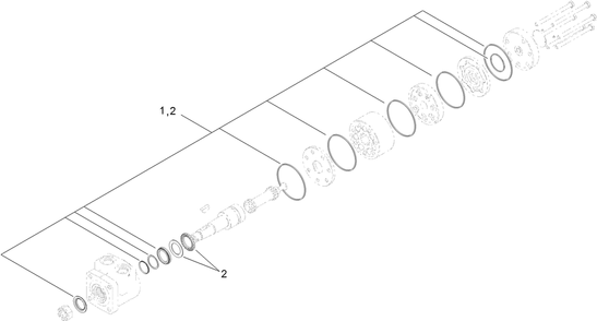 Hydraulic Wheel Motor Assembly Diagram and Parts List for 31914 405300000-410299999 Toro Lawn Mower