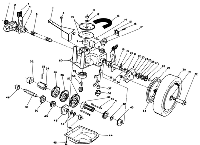 Gear Case Assembly (Continued)(Used On Units With Serial No. 7050000 & Up) Diagram and Parts List for 20624 7000001 - 7999999 Toro Lawn Mower