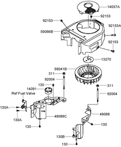 Cooling Equipment Assembly Diagram and Parts List for 39984 (280000001-280999999)(2008) Toro Lawn Mower