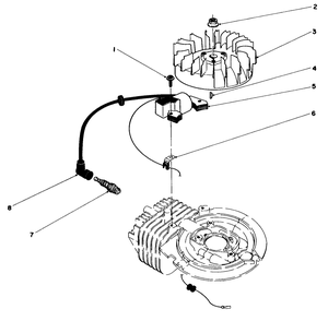 Flywheel & Magneto Assembly Diagram and Parts List for 20584 4000001 - 4999999 Toro Lawn Mower