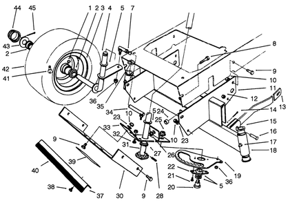 Front Axle Assembly Diagram and Parts List for 56190 2000001 - 2999999 Toro Lawn Tractor