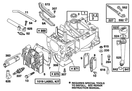 Engine Briggs & Stratton Model 124702-3115-01 Diagram and Parts List for 20218 1000001 - 1999999 Toro Lawn Mower