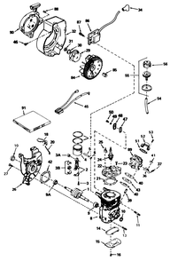 Engine Tecumseh Model No. Ah-600 Type 1622-M Diagram and Parts List for 38165 8000001 - 8999999 Toro Snow Blower