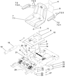 Part Location Diagram of 109-3519 Toro BRACKET-HOLD DOWN, SEAT